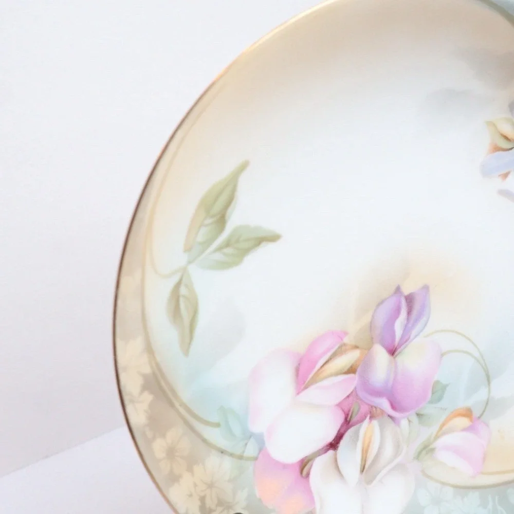 VTG Hand Painted Floral Regina Ware Cabinet Plate Made In Germany